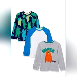 Boys and  Long-Sleeve Thermal T-Shirt Tops (Spotted Zebra) size L pack of 3